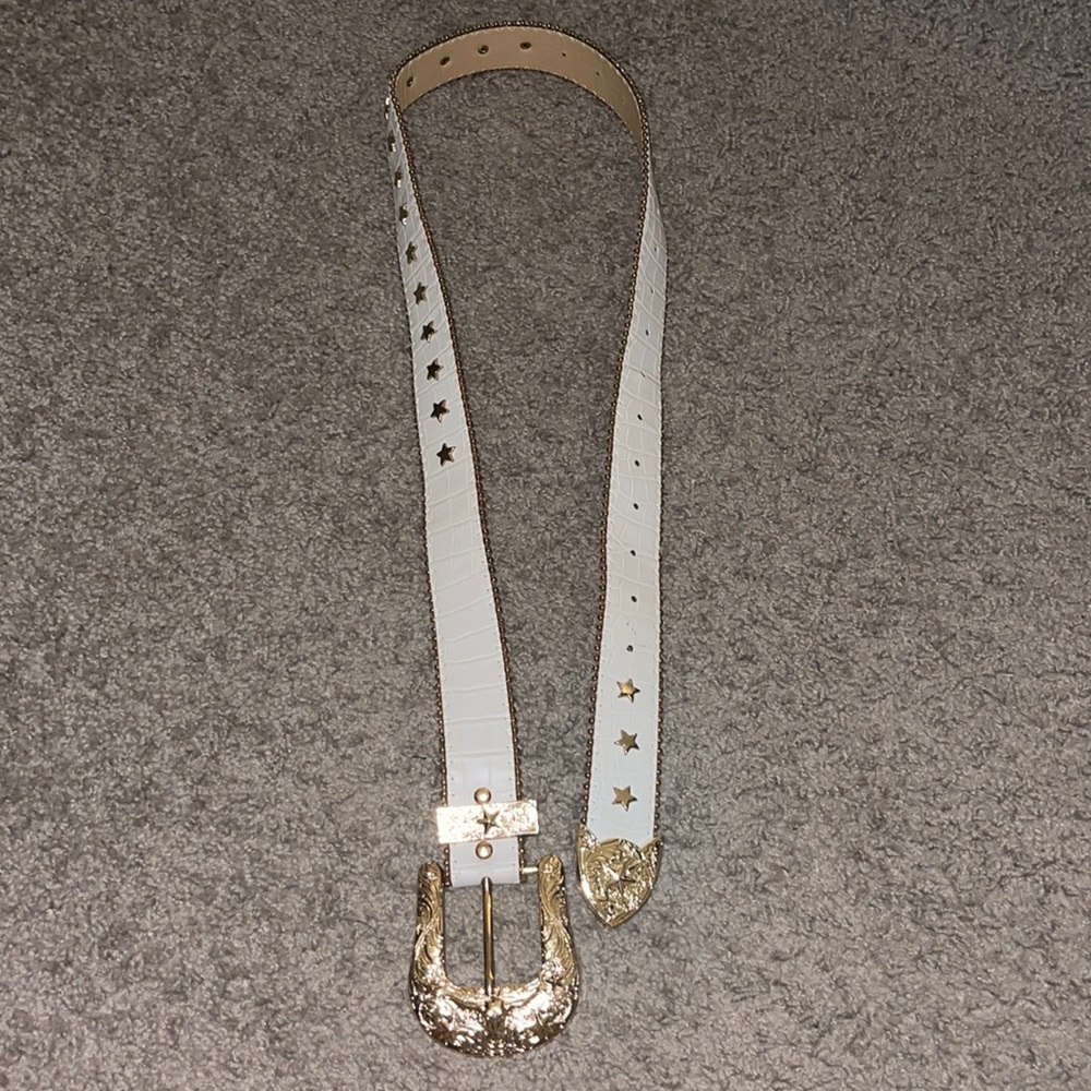 Gold buckle belt